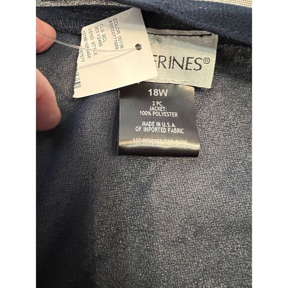 Catheines Plus 18W Navy Blue Open Front Cardigan Jacket - Picture 7 of 7